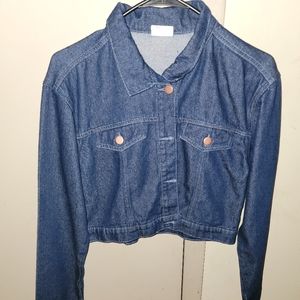 Cropped jean jacket size large